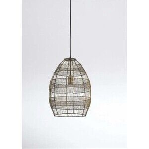 River of Goods 1-Light Gold Pendant with Oversized Woven Shade
